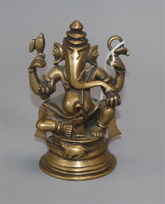 An Indian bronze ganesh height 12.5cm